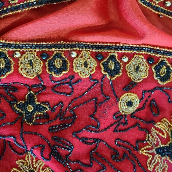 Vintage Adrianna Papell Evening Silk Beaded Jacket Small Formal Party *flaws - Picture 10 of 11